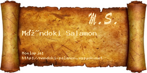 Mándoki Salamon névjegykártya